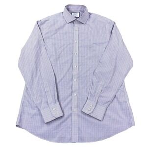 Charles Tyrwhitt Shirt Men 17 37 Red Blue Button Up Slim Fit Dress Plaid XL